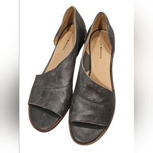 Lucky Brand Black Mules Asymmetrical Slip-On
